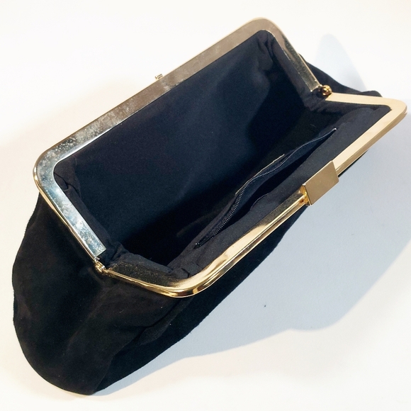 Dune black suede studded evening clutch, EUC - Picture 6 of 9